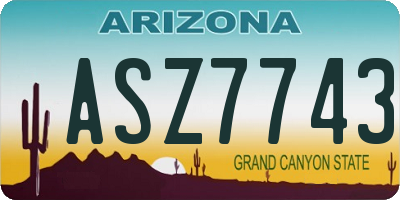 AZ license plate ASZ7743