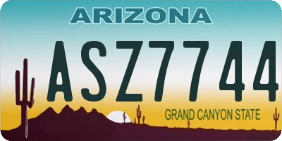 AZ license plate ASZ7744