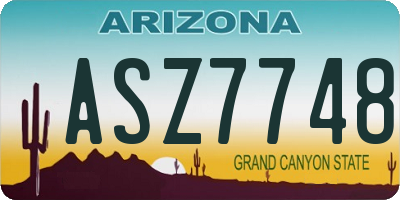 AZ license plate ASZ7748