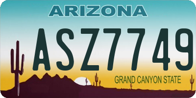 AZ license plate ASZ7749