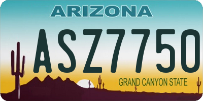 AZ license plate ASZ7750