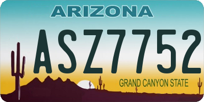AZ license plate ASZ7752