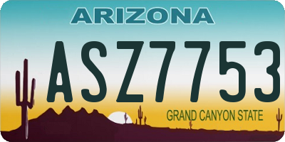 AZ license plate ASZ7753