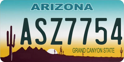 AZ license plate ASZ7754