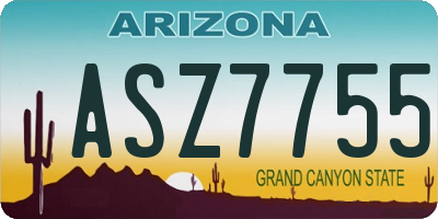 AZ license plate ASZ7755