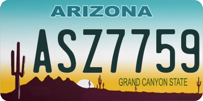 AZ license plate ASZ7759