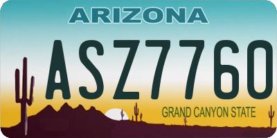 AZ license plate ASZ7760