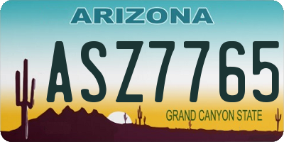 AZ license plate ASZ7765