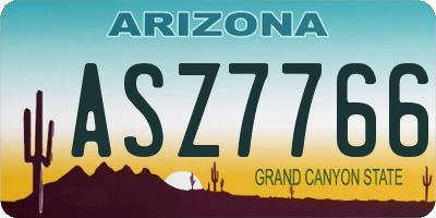 AZ license plate ASZ7766