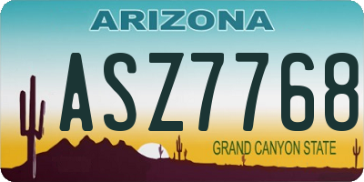 AZ license plate ASZ7768