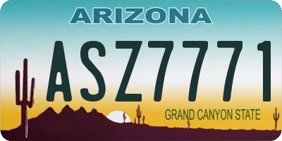 AZ license plate ASZ7771