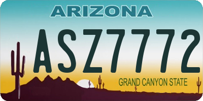 AZ license plate ASZ7772