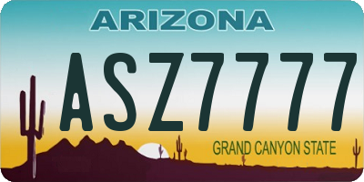 AZ license plate ASZ7777