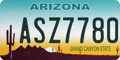 AZ license plate ASZ7780
