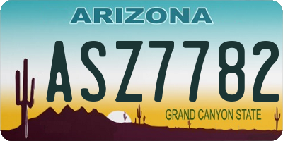 AZ license plate ASZ7782