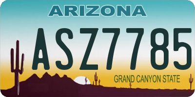 AZ license plate ASZ7785