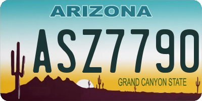 AZ license plate ASZ7790