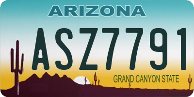 AZ license plate ASZ7791