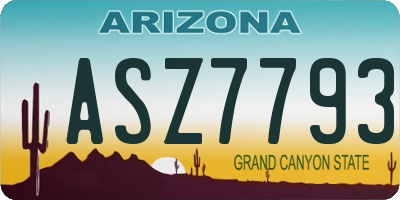 AZ license plate ASZ7793