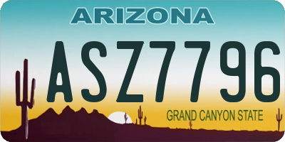 AZ license plate ASZ7796
