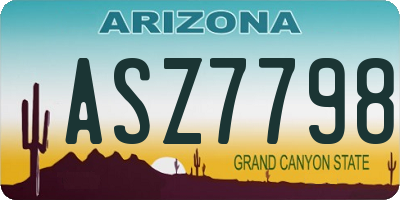 AZ license plate ASZ7798