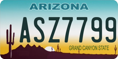 AZ license plate ASZ7799