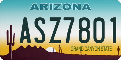 AZ license plate ASZ7801