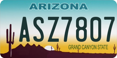 AZ license plate ASZ7807