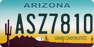 AZ license plate ASZ7810