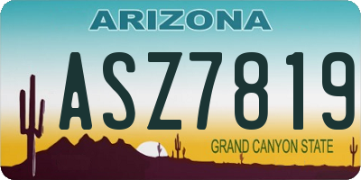 AZ license plate ASZ7819