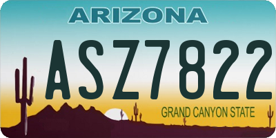 AZ license plate ASZ7822