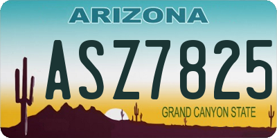 AZ license plate ASZ7825