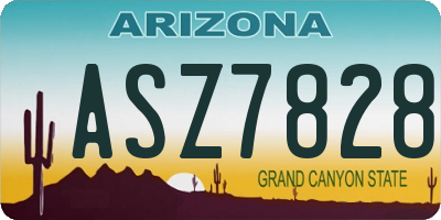 AZ license plate ASZ7828