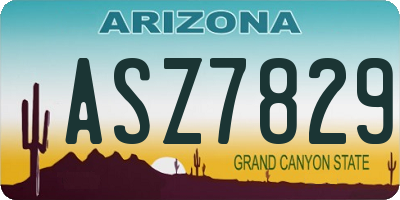 AZ license plate ASZ7829