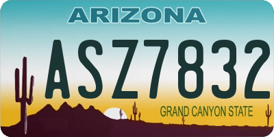 AZ license plate ASZ7832