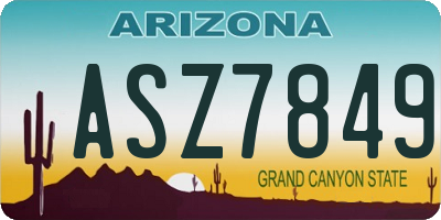 AZ license plate ASZ7849