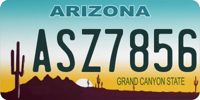 AZ license plate ASZ7856