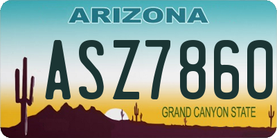 AZ license plate ASZ7860