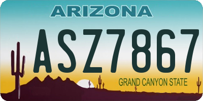AZ license plate ASZ7867