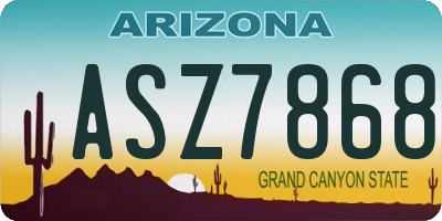 AZ license plate ASZ7868