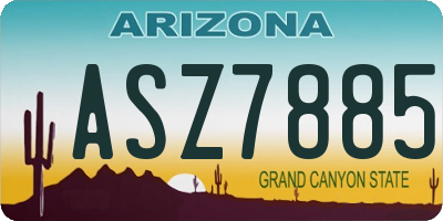 AZ license plate ASZ7885