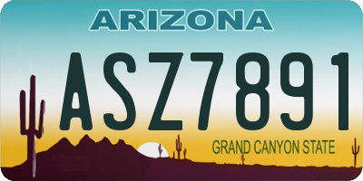 AZ license plate ASZ7891