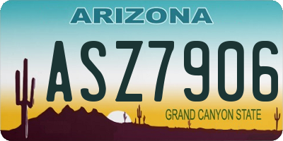 AZ license plate ASZ7906