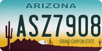 AZ license plate ASZ7908