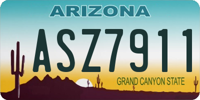 AZ license plate ASZ7911