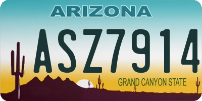 AZ license plate ASZ7914