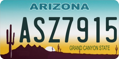 AZ license plate ASZ7915
