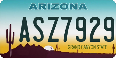 AZ license plate ASZ7929