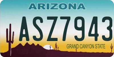 AZ license plate ASZ7943