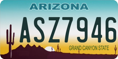 AZ license plate ASZ7946